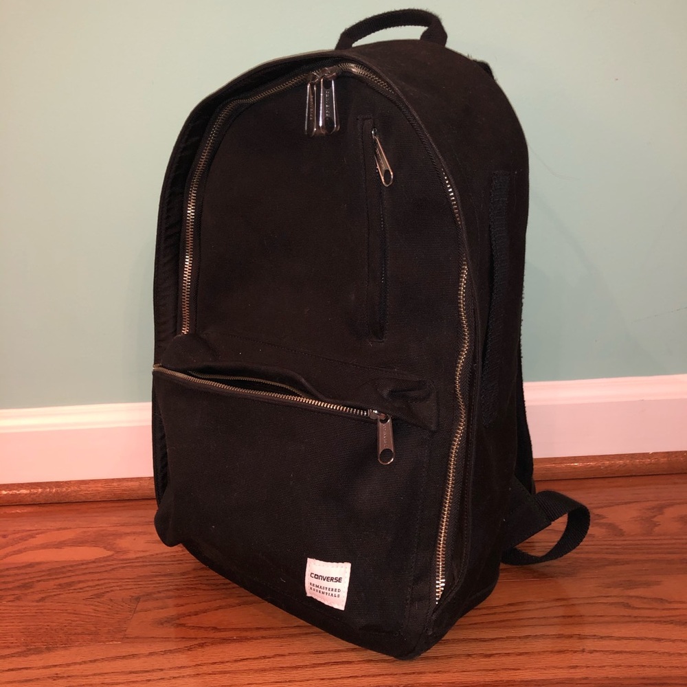 Converse Black Backpack with Zippered Pockets